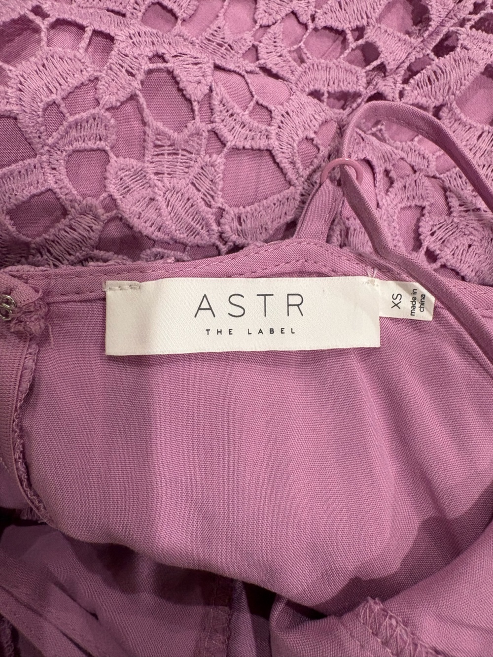 Astr Lavender Lace Midi Dress with Spaghetti Straps - Picture 3 of 3